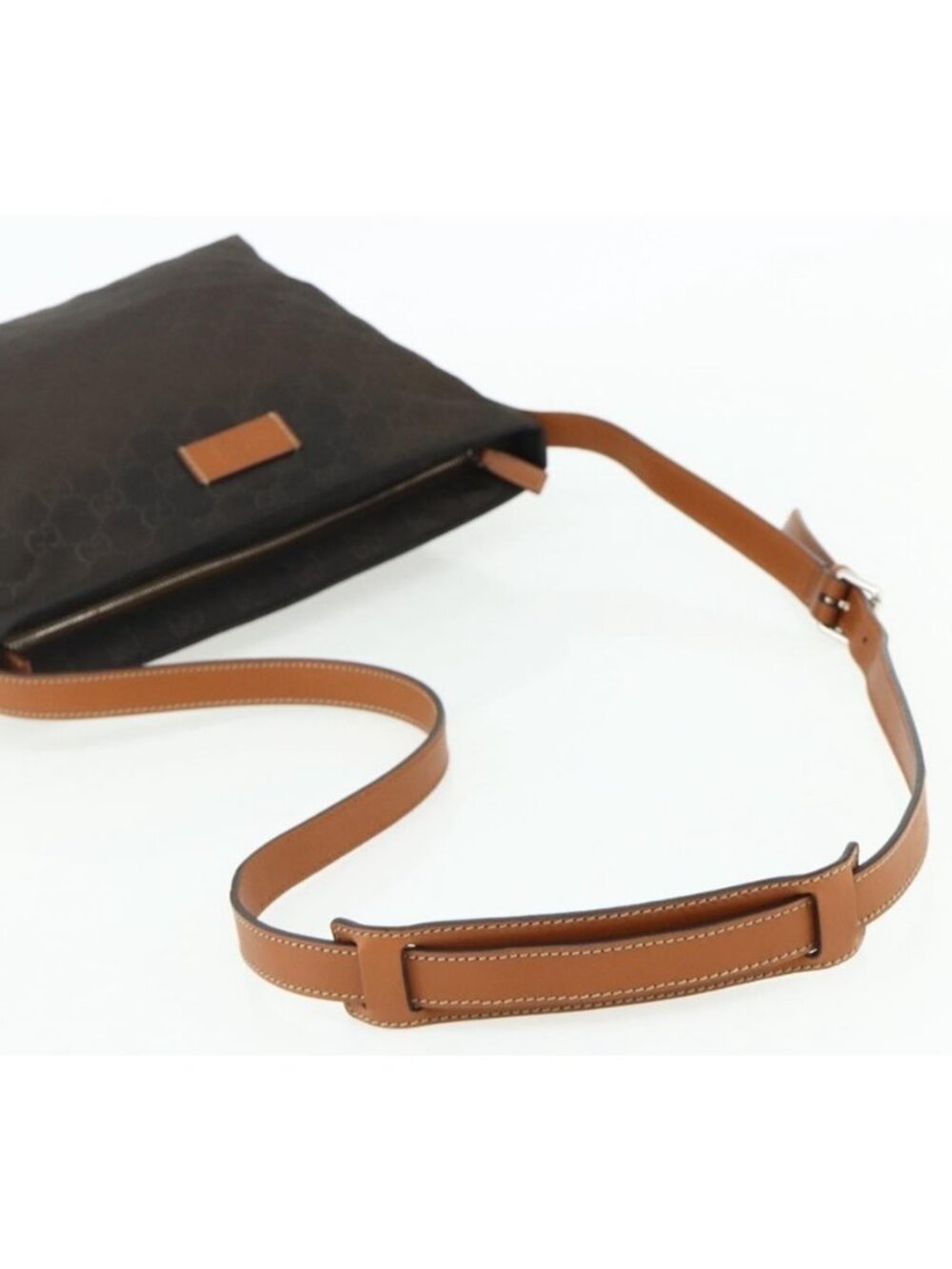 Authentic GUCCI GG Canvas Shoulder Bag Nylon Brown Silver 314529 - Picture 5 of 16